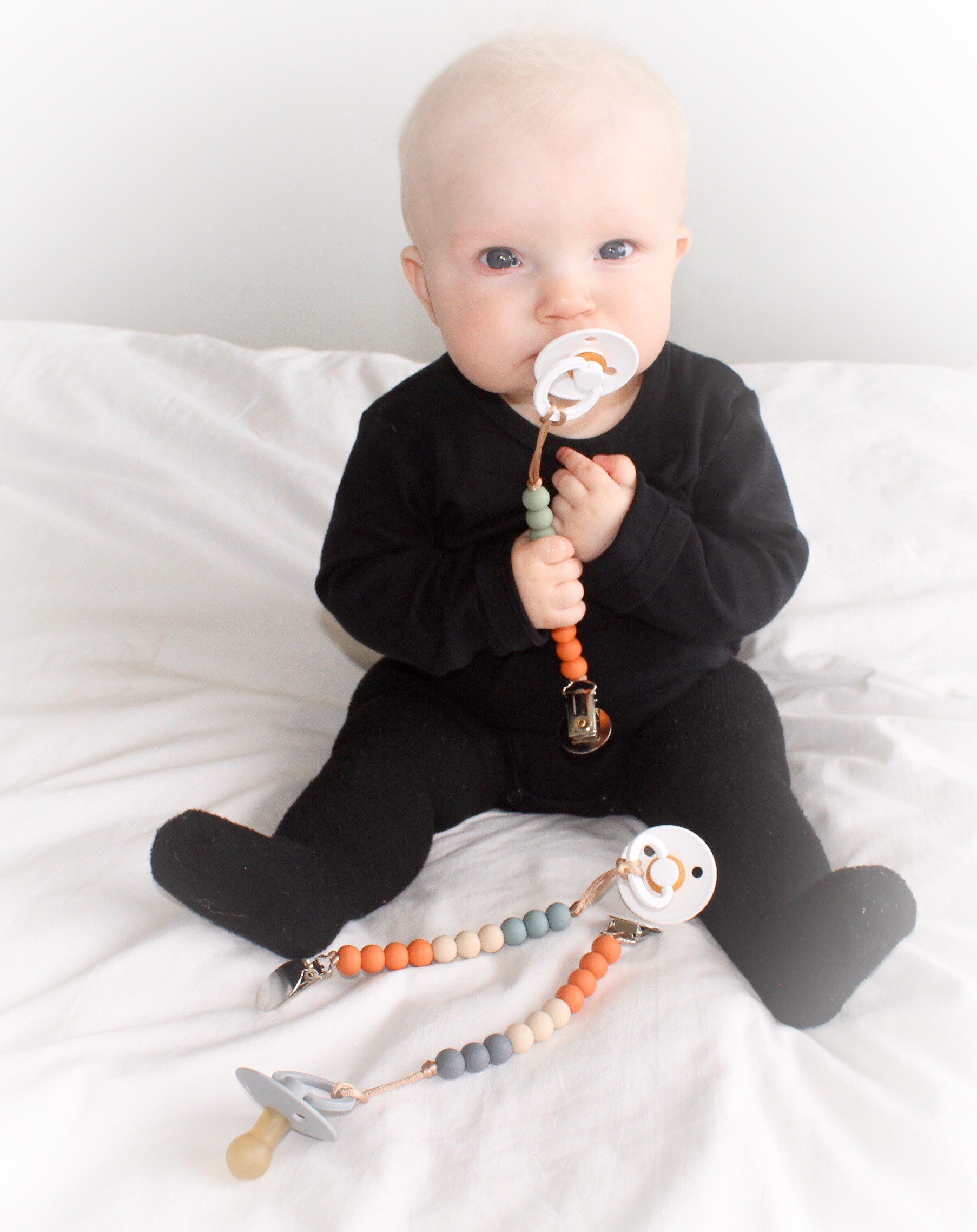 Silicone pacifier clip soother clip baby gift neutral Etsy