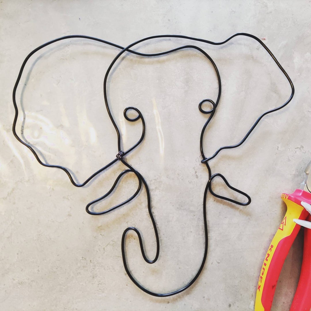 Elephant Wire Wall Art Sign Etsy UK