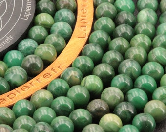 60 perles Jade Africain Vert naturelle 6mm | 46 de 8mm | 36 de 10mm | Perle pierre naturelle semi-précieuse ronde et lisse | Qualité AAA