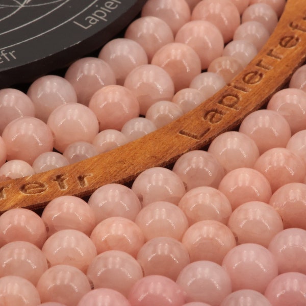 90 perles Jade rose 4mm | 60 de 6mm | 45 de 8mm | 36 de 10mm | Perle pierre naturelle semi-précieuse ronde | Qualité AA+