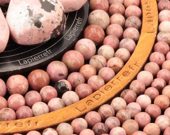 58 perles Rhodonite d'Australie naturelle 6mm | 44 de 8mm | 34 de 10mm | Perle pierre naturelle semi-précieuse ronde | Qualité AAA