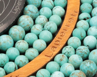 85 perles Turquénite Turquoise 4mm | 58 de 6mm | 44 de 8mm | 36 de 10mm | Perle couleur turquoise ronde et lisse | Qualité AA+