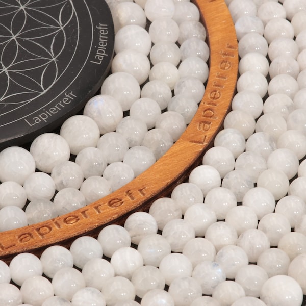 58 perles Labradorite blanche naturelle 6mm | 44 de 8mm | 36 de 10mm | Perle pierre naturelle semi-précieuse ronde | Qualité AAA