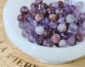 30 perles Cacoxénite (super Seven) naturelle ronde 6mm | 20 perles 8mm | Perle pierre naturelle | Qualité AA+