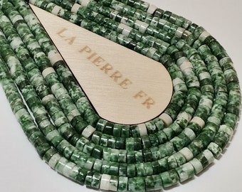 150 perles Heishi jade vert 4mm plate, Perle heishi 4mm rondelle naturelle, perle disque 4mm naturelle, Qualité AA+