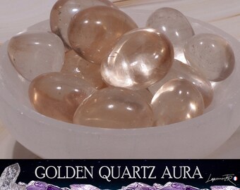 Quartz Aura - Lot de 2 pierres roulées - Pierre Lithothérapie
