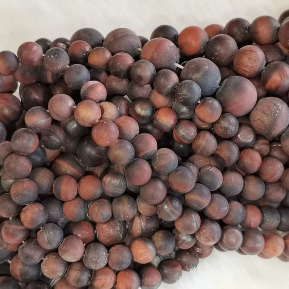 Fil De Perles En Oeil De Taureau Rouge - 39cm, 60 Pièces, Boules Facettées 6mm