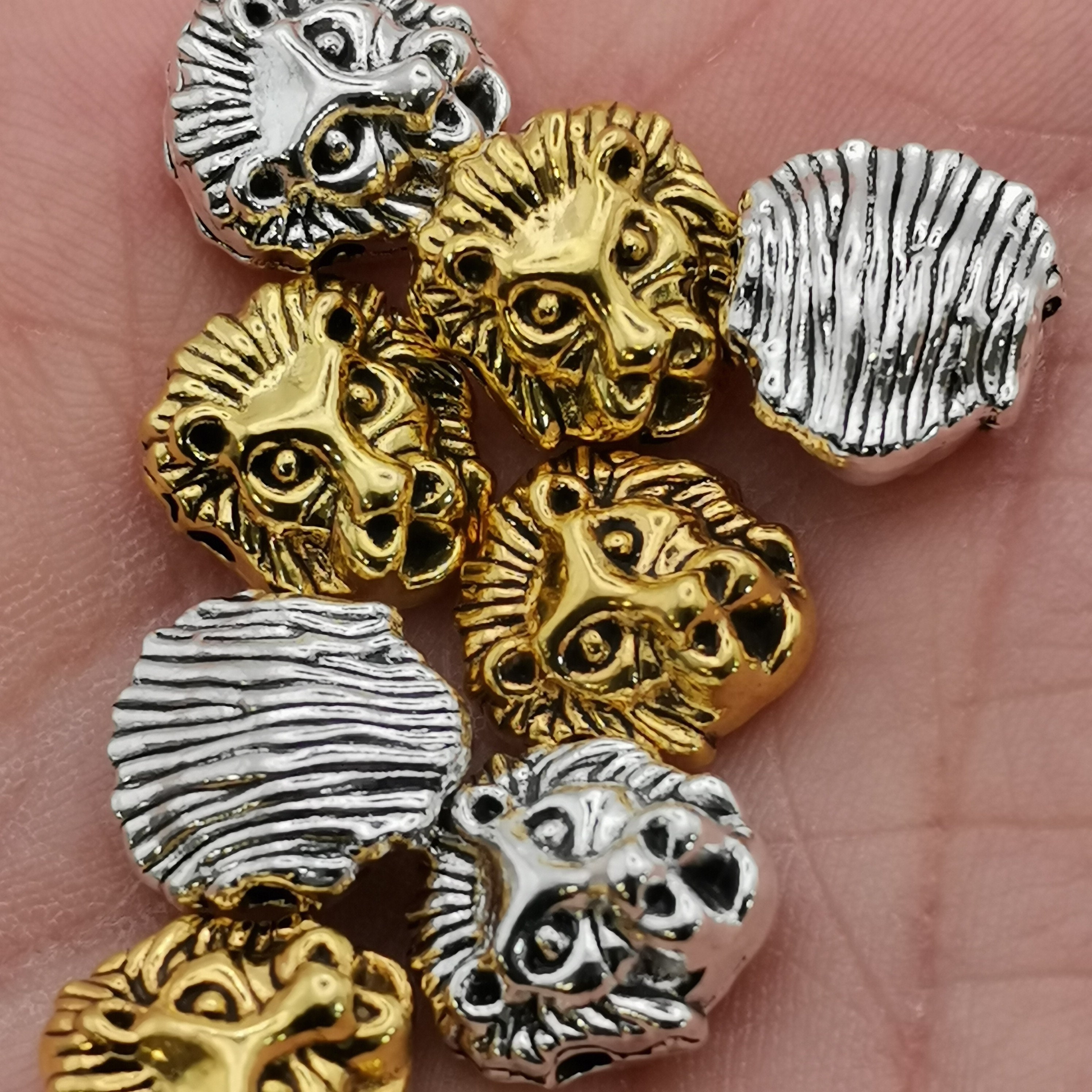 EXCEART 90 Pcs Alloy Small Hole Beads Tiger Head Beads Lion Beads Charms  Metal Charms Bead Jewelry Making Bead Spacers Bulk Ornaments Skull Beads