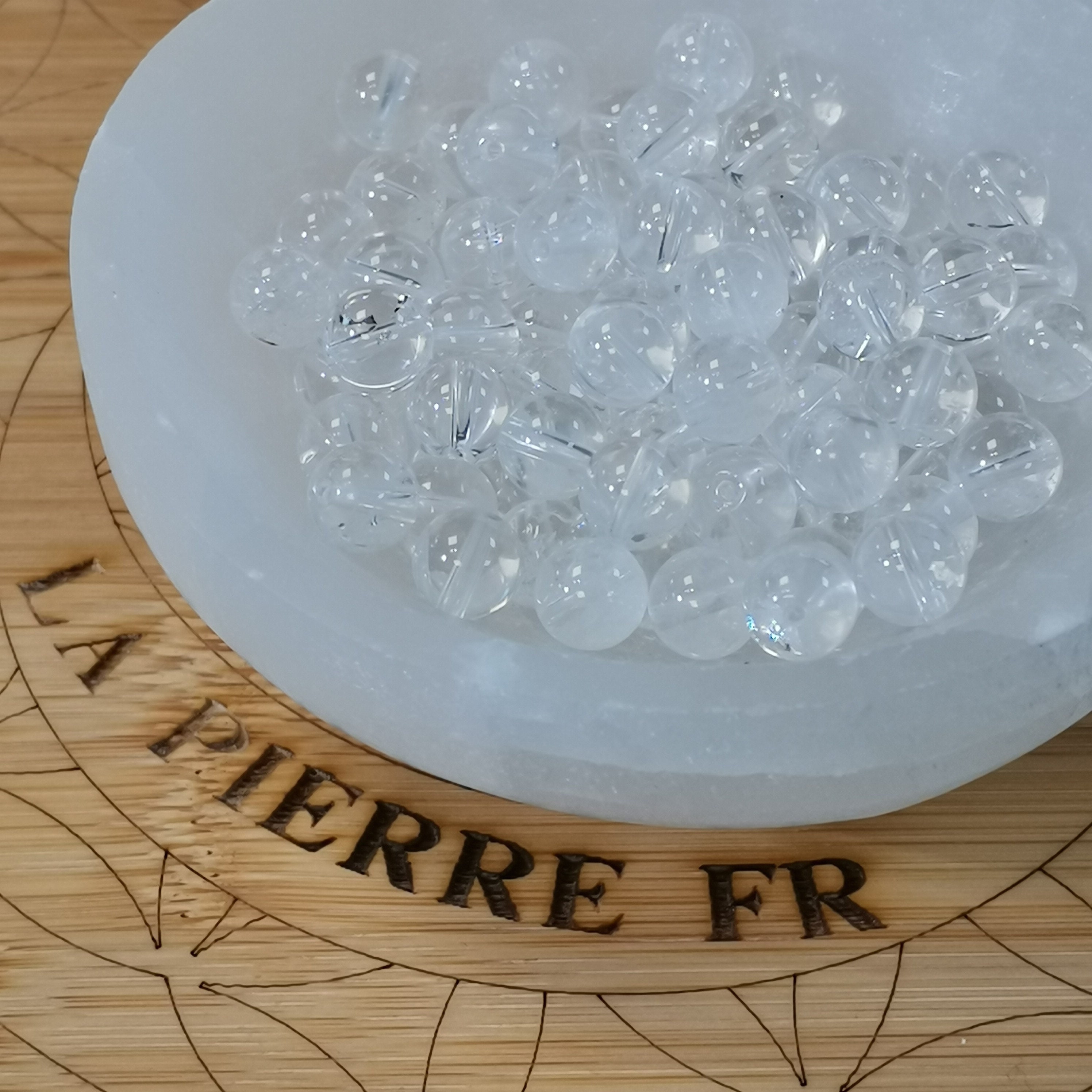 30 ROCK CRYSTAL Beads from Brazil with 6mm inclusions 20 beads