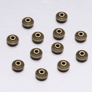 Lot De 25 Perles Intercalaires En Laiton Argenté 6x5 Mm - Pour Création Bijoux