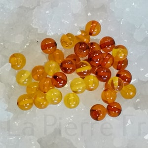 Perles AMBRE Baltique 100% naturelle, lot perles naturelles minérale semi-précieuse ronde percée et lisse, Qualité AAA image 3