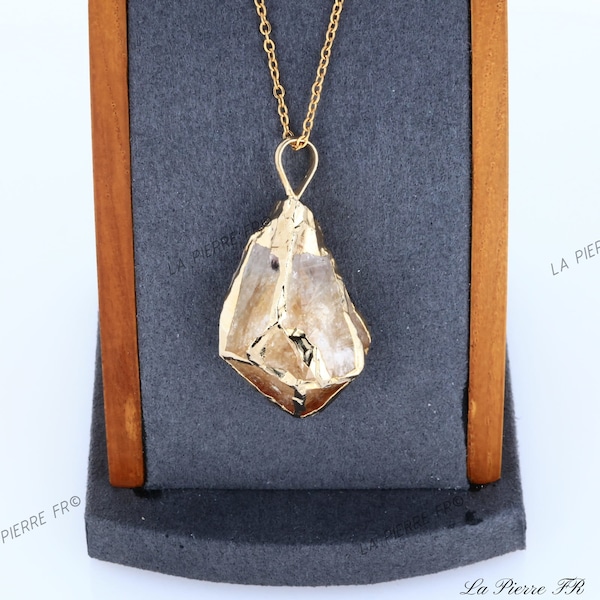 Pendentif Citrine du Brésil | Pendentif en pierre naturelle | Pierre semi-précieuse