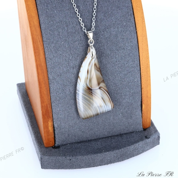 Pendentif Agate Marron du Brésil | Pendentif pierre naturelle, taille de la pierre environ 4cm | Bijoux pierre naturelle