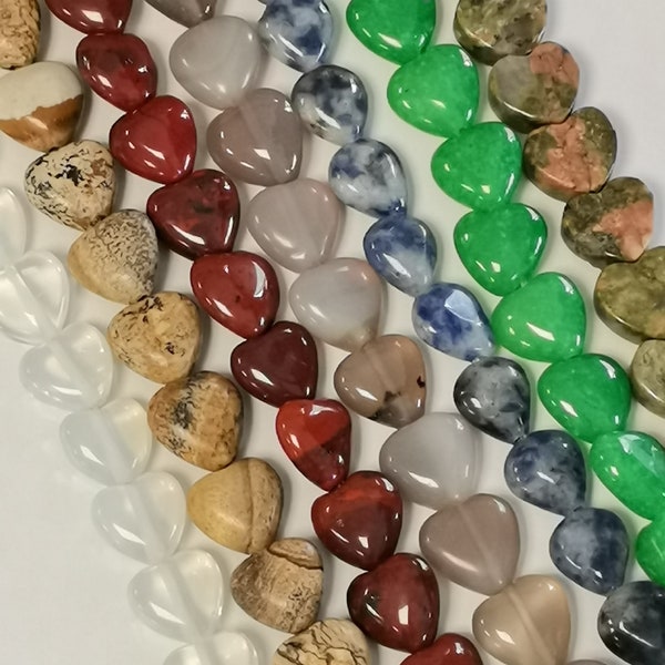 Lot de 10 perles cœur naturelle de 10x10 mm , perle intercalaire naturelle en forme de cœur , Qualité AA+