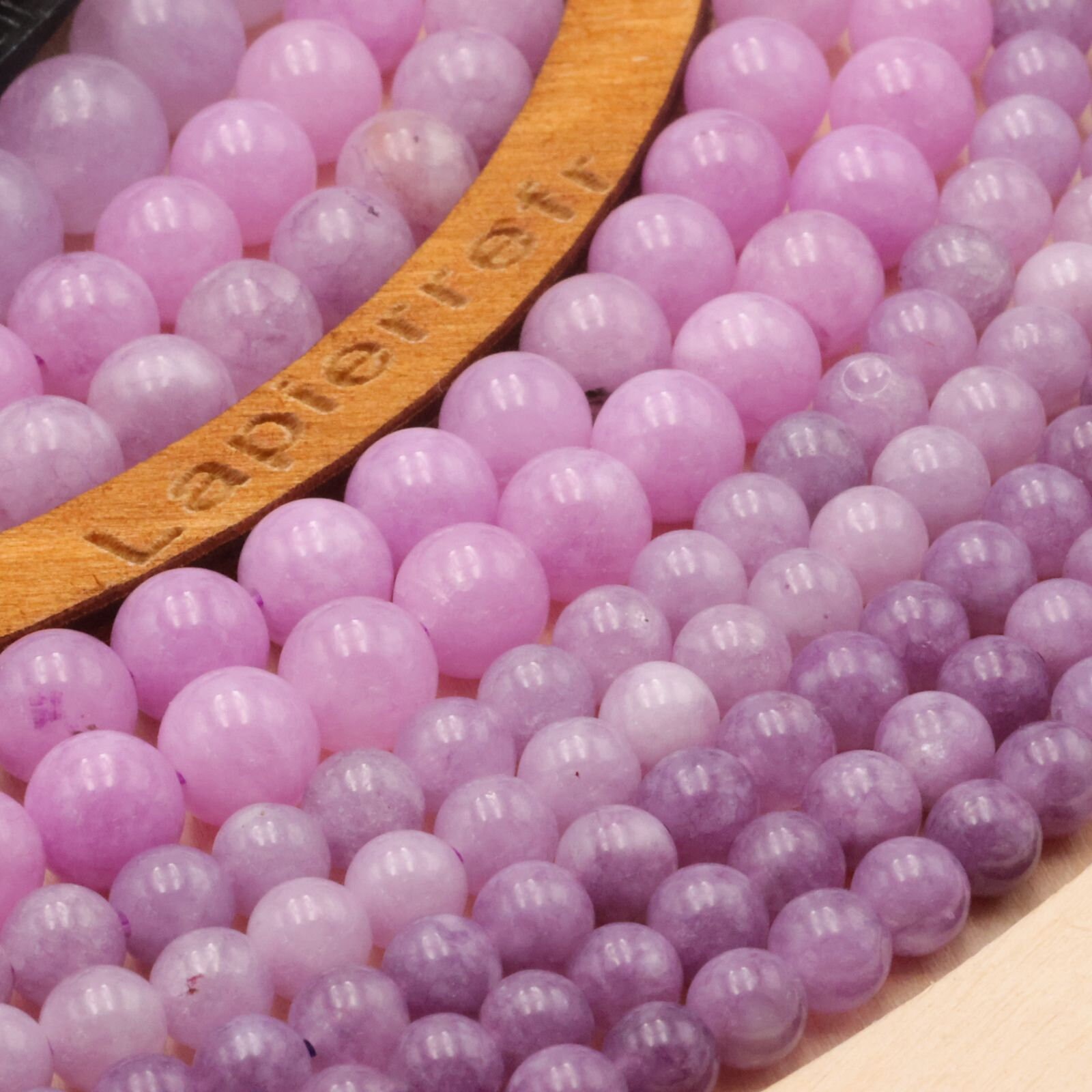 Fil De Perles Lépidolite 6mm - 65 Boules Violet Mauve, Env. 39cm, Création Maison