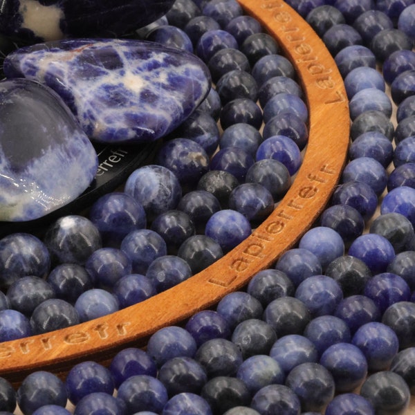 90 perles SODALITE naturelle 4mm | 60 de 6mm | 44 de 8mm | 36 de 10mm | Perle pierre naturelle semi-précieuse | Qualité AAA