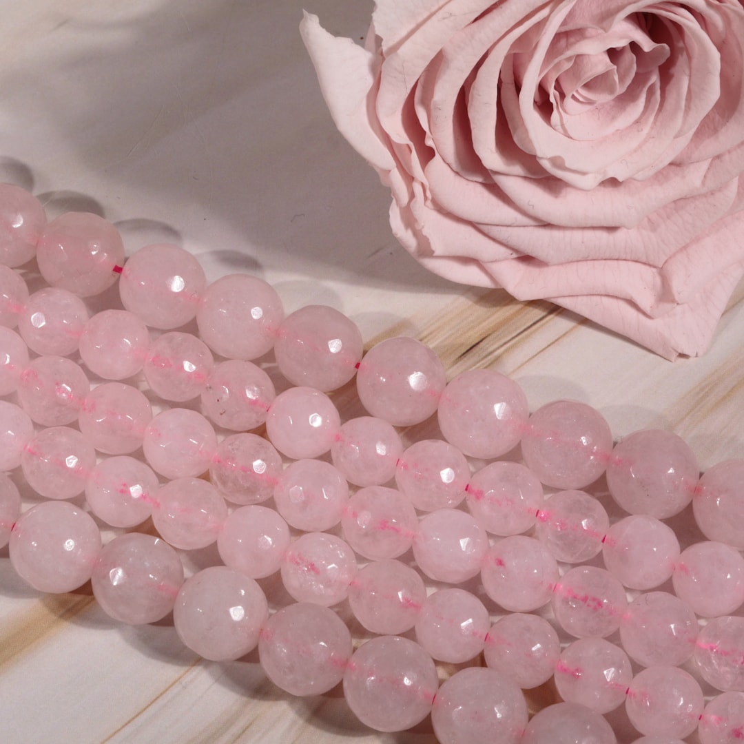 90 Perles Quartz Rose Ronde à Facette 4mm | 60 De 6mm | 45 De 8mm | 35 ...