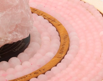 90 perles Quartz Rose Mat Brésil naturel ronde 4mm | 60 perles 6mm | 46 perles 8mm | 36 de 10mm | Perle pierre naturelle | Qualité AAA