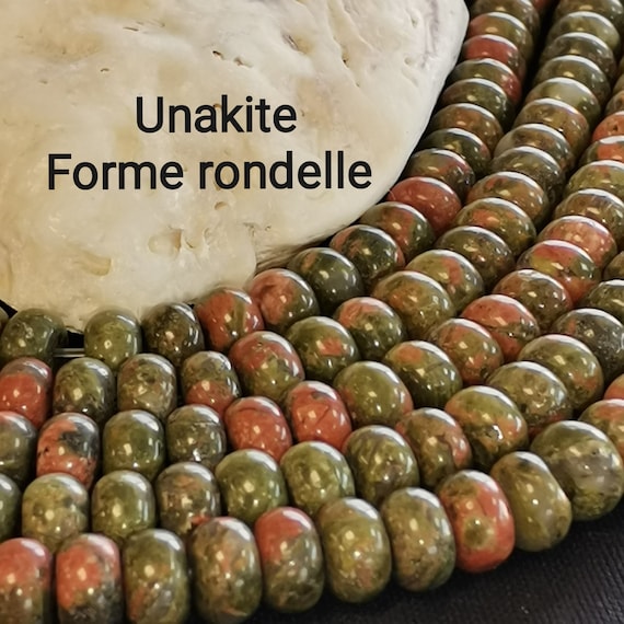 Perles Rondes Facettées En Pierre Unakite Naturelle - Tailles 2mm à 15mm, Fait Main, Pour Création