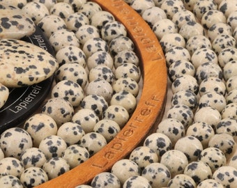 90 perles JASPE DALMATIEN naturelle 4mm | 60 de 6mm | 46 de 8mm | 36 de 10mm | Perle pierre naturelle semi-précieuse ronde | Qualité AAA
