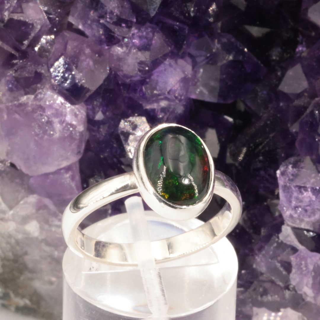 Modele Bague Tena Argent Bague Opale Noire Bague En Argent