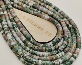 150 perles Heishi Agate Indienne naturelle 4mm plate | Perles pierres naturelles en forme de disque | Gemmes | Qualité AA+