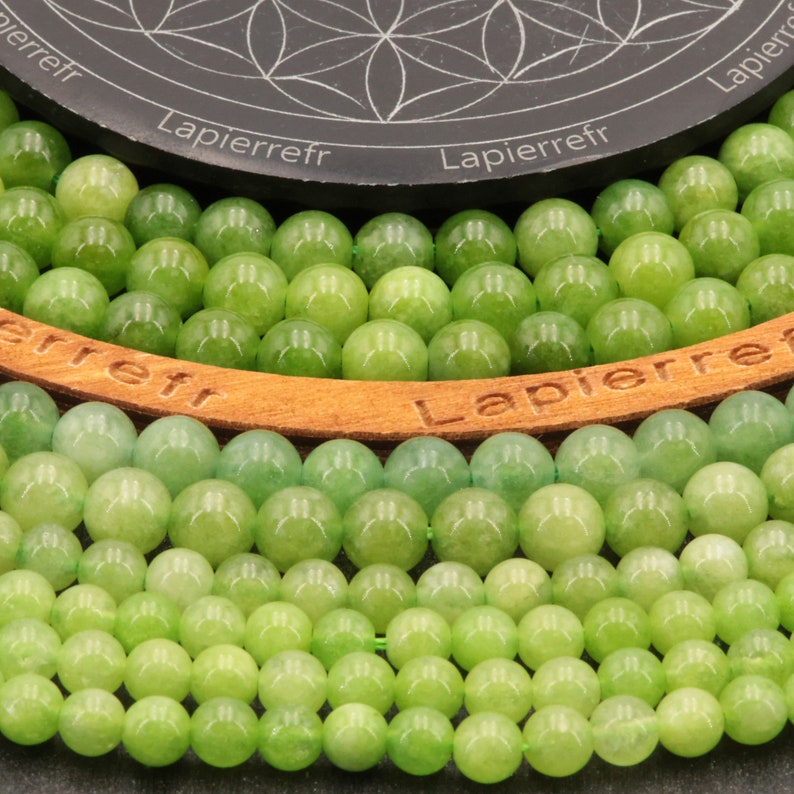 58 perles Péridot vert naturelle de 6mm 44 de 8mm 35 de 10mm Perle pierre naturelle semi-précieuse ronde Qualité AA image 3