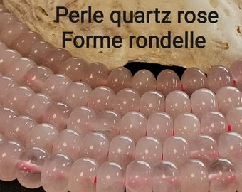 130 Perles Quartz rose naturel rondelle 4mm | 85 de 6mm | 65 de 8mm | Perle pierre naturelle forme donuts | Qualité AAA
