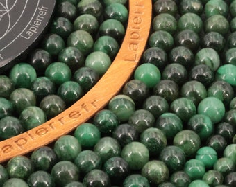 60 perles EMERAUDE verte du Brésil naturelle de 6mm | 42 de 8mm | Perle pierre naturelle semi-précieuse ronde | Gemme | Qualité AA+