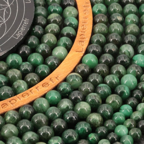 60 perles EMERAUDE verte du Brésil naturelle de 6mm | 42 de 8mm | Perle pierre naturelle semi-précieuse ronde | Gemme | Qualité AA+