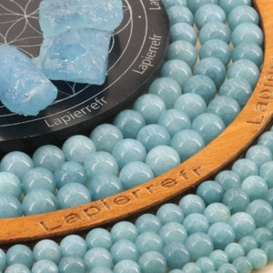 90 round AQUAMARINE beads 4mm 60 beads of 6mm 46 beads of 8mm 36 of 10mm Semi-precious natural stone bead AAA quality image 4