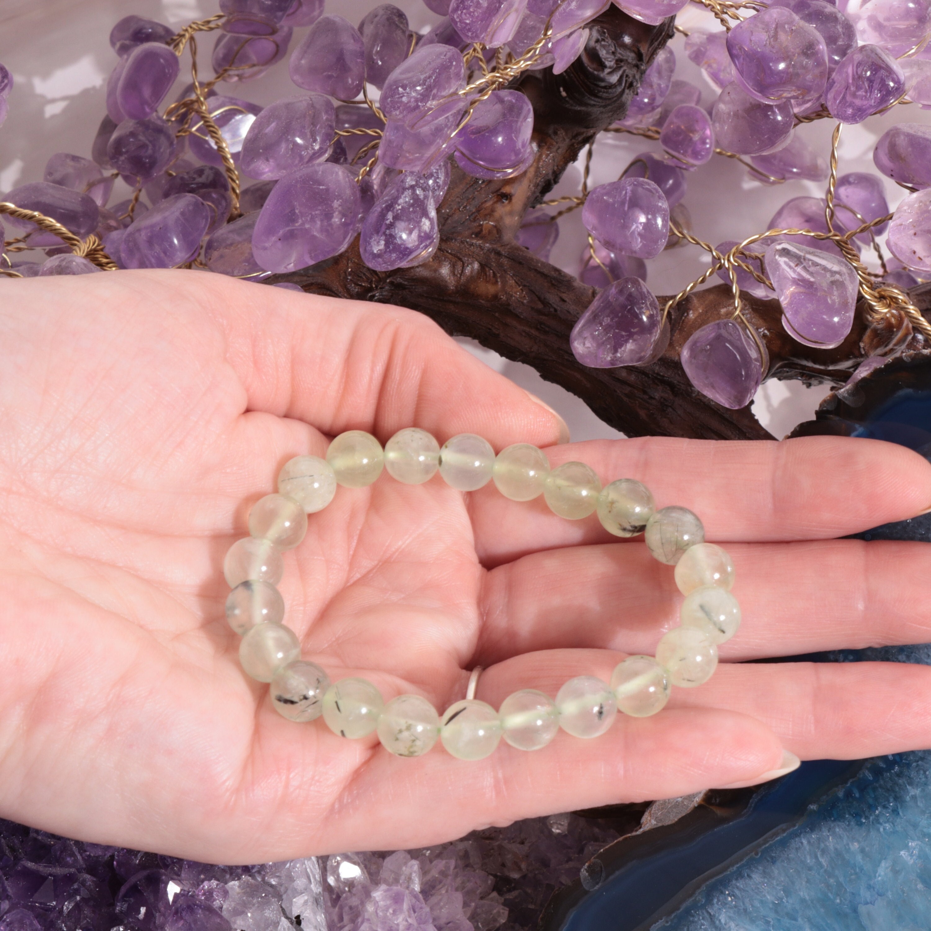 Bracelet de perles œil de chat pour hommes et femmes, pierre naturelle,  perles rondes, quartz lisse