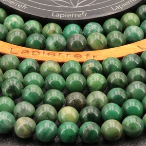 Collier De Perles Rondes En Jade Vert émeraude Naturel - 4-6 Mm - Fait Main Réglable - 18 Pouces