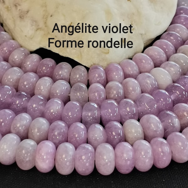 70 perles Angélite violette naturelle rondelle 8mm,perle naturelle forme donut, perle pierre naturelle semi précieuse, Qualité AAA