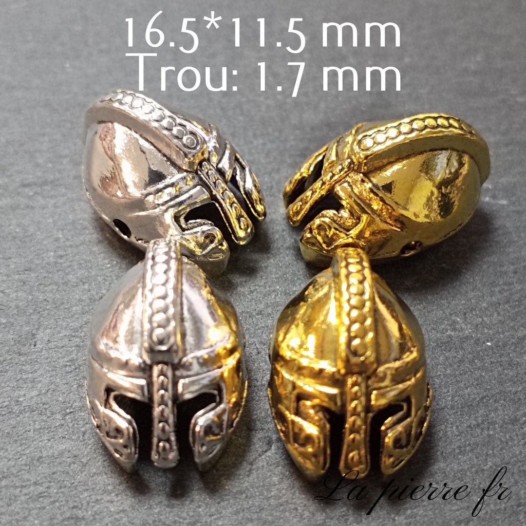 Buy 10 Spartan Helmet Beads Silver or Gold Color, Spartan Helmet Spacer  Bead for Bracelet Making Online in India