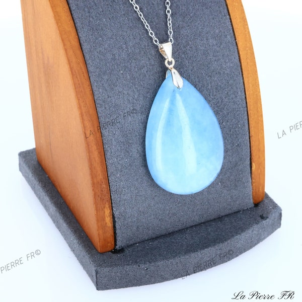 Pendentif Aigue Marine du Brésil | Pendentif pierre naturelle, taille de la pierre environ 3 à 4 cm | Bijoux pierre naturelle