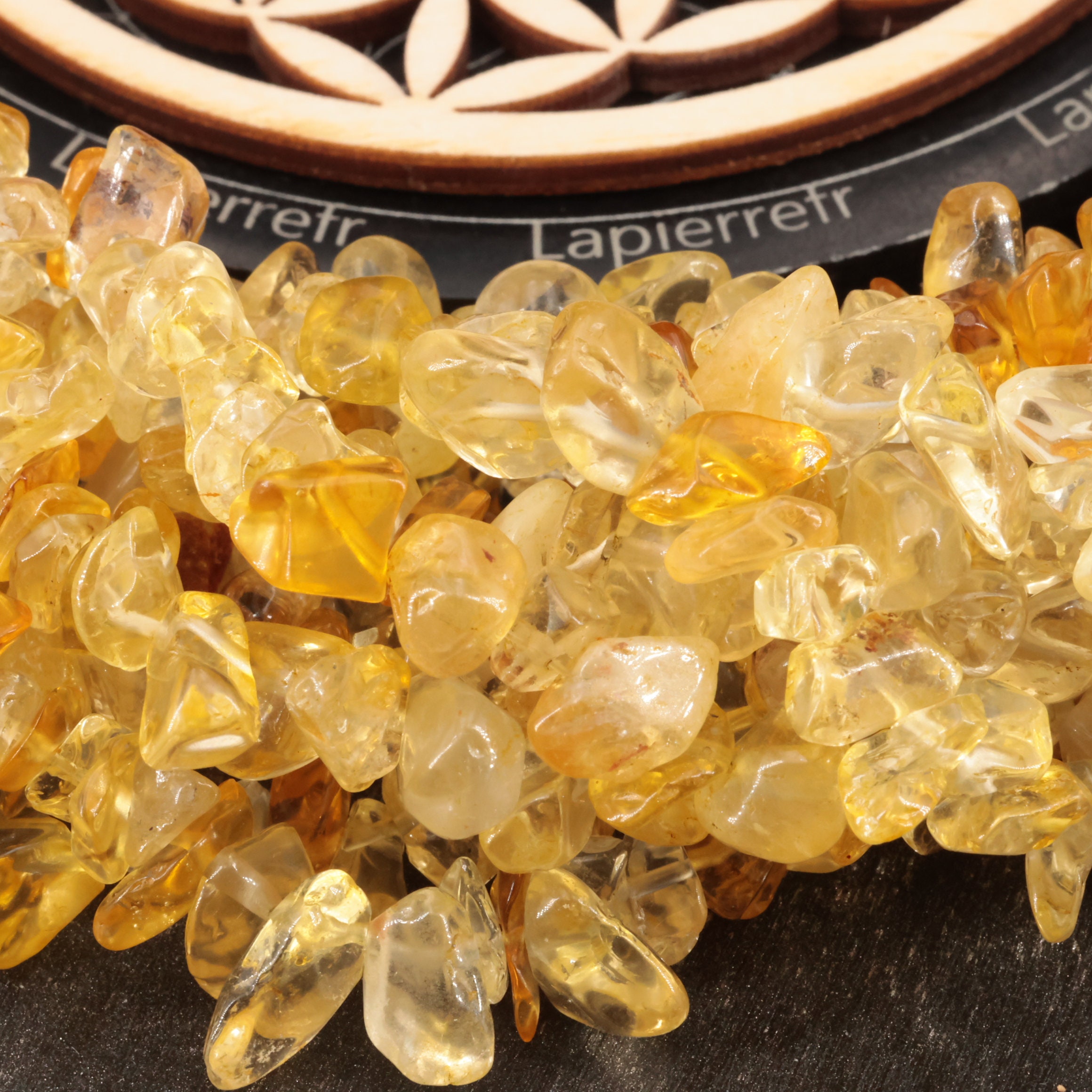 Citrine perles pierre gemme naturelle - Minerals Store