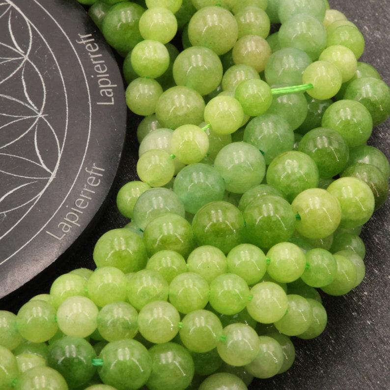 58 perles Péridot vert naturelle de 6mm 44 de 8mm 35 de 10mm Perle pierre naturelle semi-précieuse ronde Qualité AA image 4