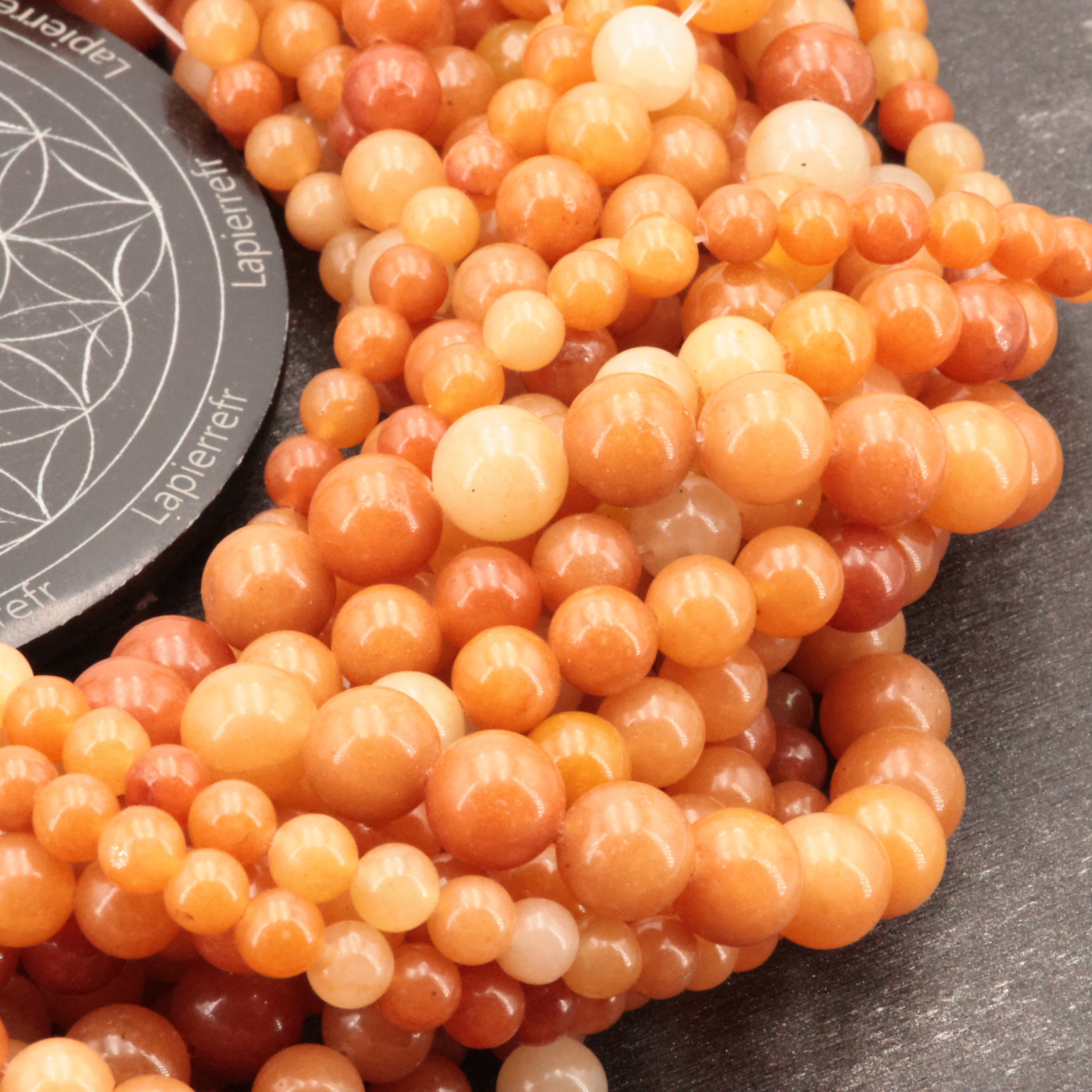 Bracelet surfeur orange et aventurine perles gomme