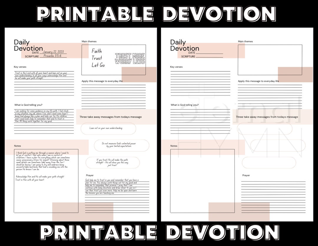 Plantilla Imprimible De Devoci n Diaria Para J venes Etsy M xico