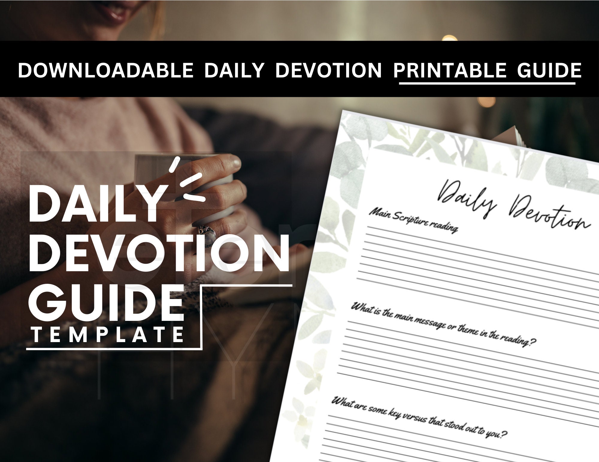 Printable Daily Devotion Template for Young Trendy Christian Etsy Printable Daily Devotion Template for Young Trendy Christian Etsy