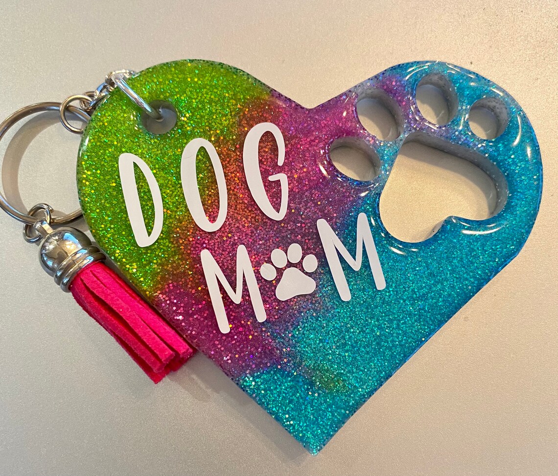 Heart Paw print keychain/custom keychain/pet name keychain/ Etsy