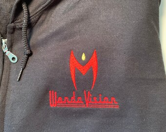 WandaVision Scarlet Witch Embroidered Zip-up Hoodie