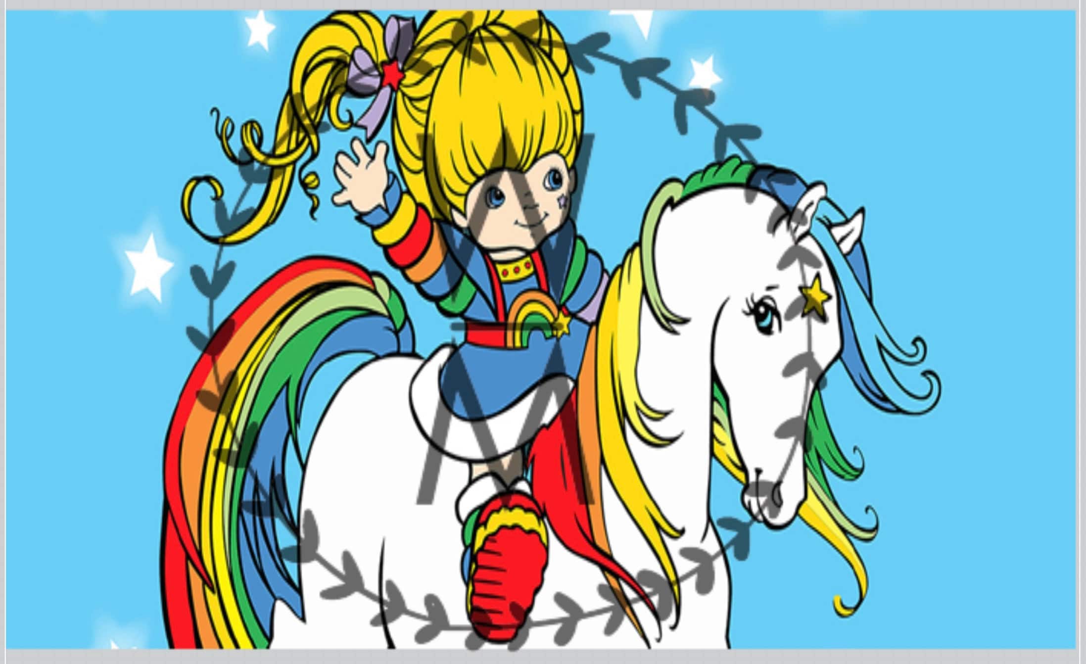 80’s Rainbow Brite and Starlight png- great for sublimation water slides digital background and more tie die