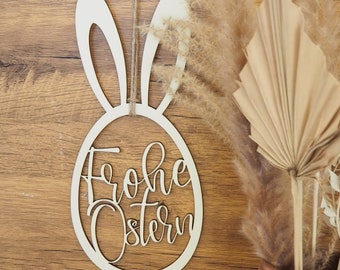 Wooden sign Easter egg Happy Easter door sign Easter decoration spring wooden gift | Easter decoration wooden sign hanger individual Easter gift