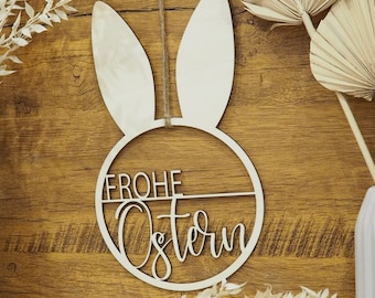 Wooden sign Happy Easter Easter decoration door sign rabbit spring decoration wooden gift | Easter decoration wooden hanger Easter gift individual