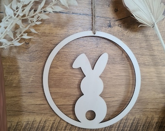 Wooden sign Happy Easter wooden ring Easter decoration door sign spring gift | Easter decoration wooden hanger individual Easter gift spring