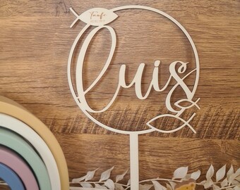 Personalized baptism cake topper | Wooden cake topper with name | Baptism cake decoration | Baby baptism decoration | Baptism gift | Wooden cake topper