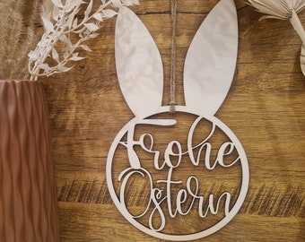Wooden sign Happy Easter door sign Easter bunny spring Easter decoration wooden gift | Easter decoration wooden hanger individual souvenir Easter