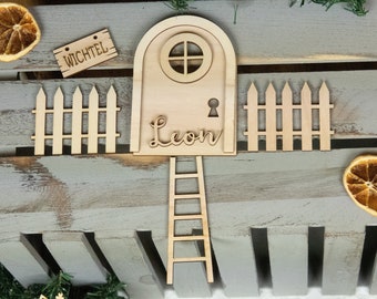 Wooden gnome craft kit | DIY gnome door set | DIY Christmas decorations | Sustainable Advent decorations | Christmas gift idea